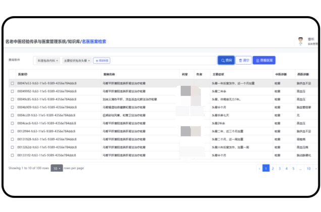 知識(shí)庫(kù)名醫(yī)醫(yī)案檢索，助力用戶查詢。